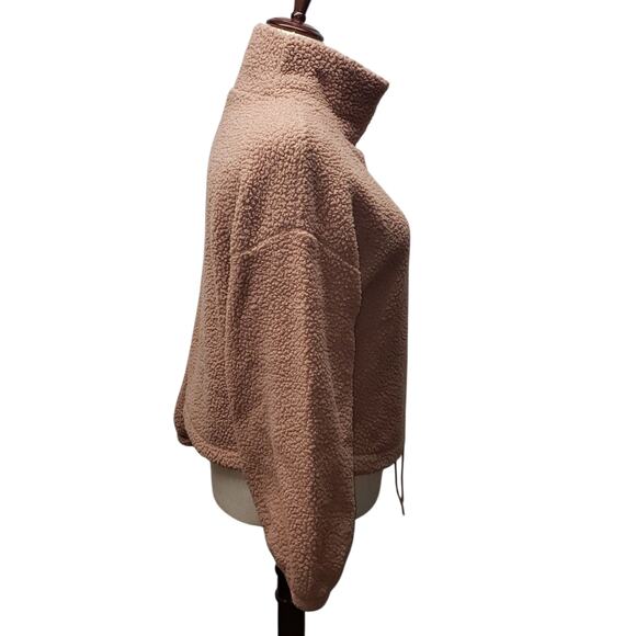 Old Navy Peach Fleece Pullover M+ Cozy Sherpa Turtleneck Soft Winter Cozy Layer - Picture 2 of 9